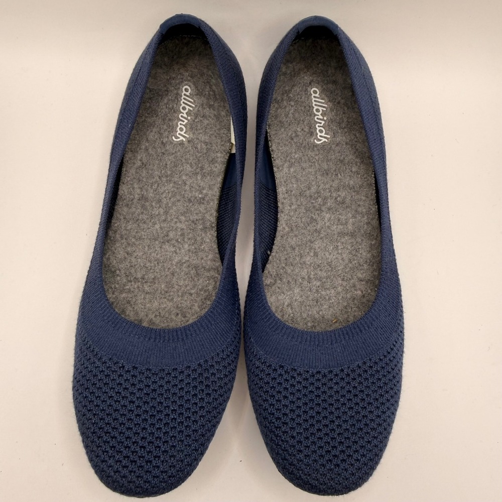 Allbirds Tree Breezers Navy Blue Eucalyptus Knit Ballet Flats Womens 8.5 TB